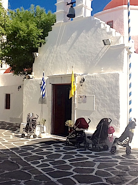 Priority parking on a Sunday in Greece